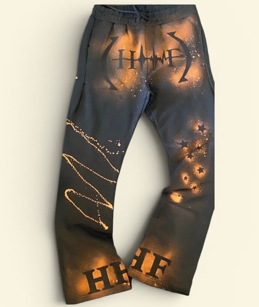 Grey Black & Orange Sweat Pants